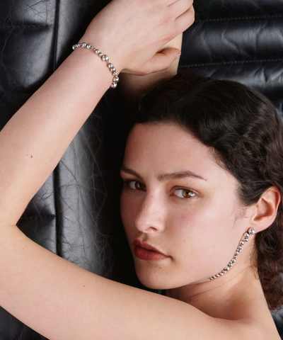 Alternative view of Georg Jensen MOONLIGHT GRAPES Lange øreringer