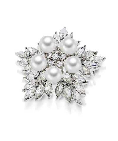 Bijouteri julenål med perle snøstjerne