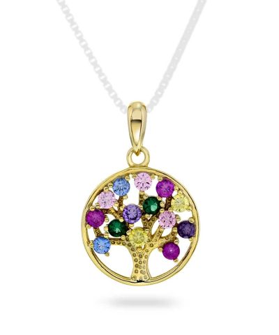 Anheng i sølv med zirkonia livets tre