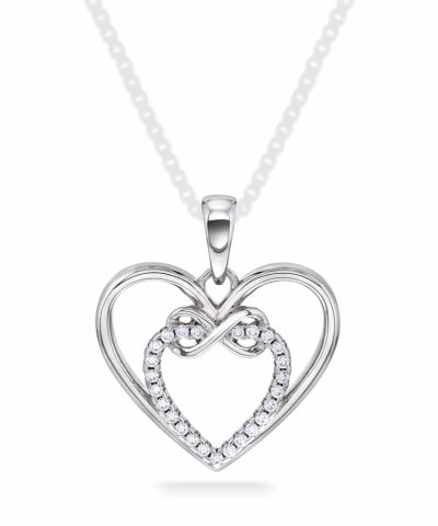 Anheng i sølv med zirkonia