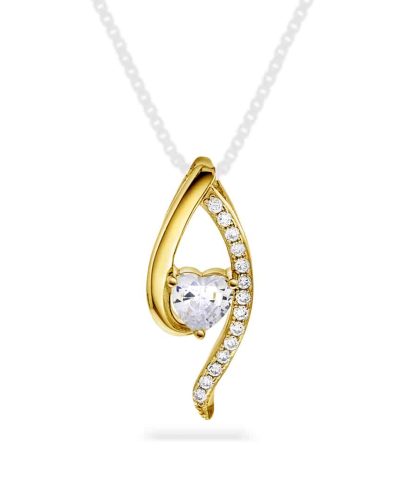 Anheng i sølv med zirkonia