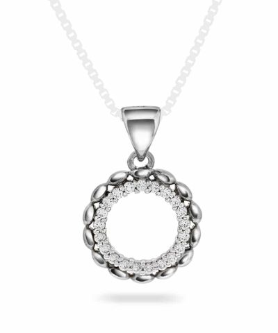 Anheng i sølv med zirkonia