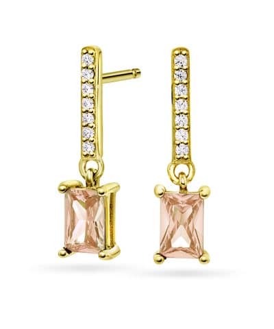 Øredobber i sølv med zirkonia, champagne