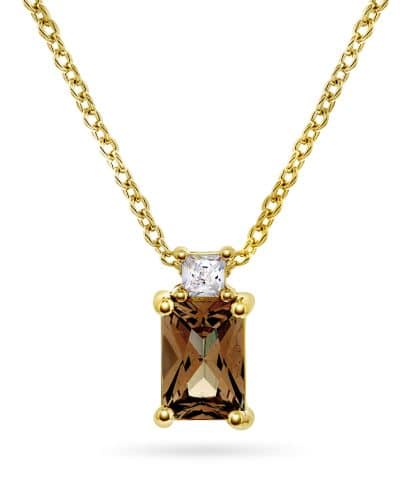 Smykke i sølv med zirkonia, kaffe