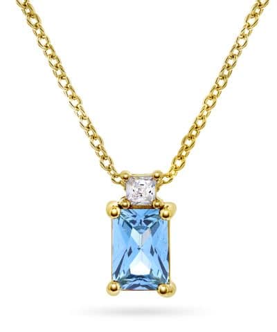 Smykke i sølv med zirkonia, lys blå