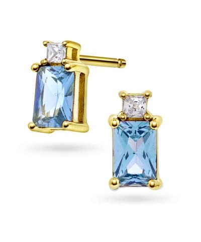 Øredobber i sølv med zirkonia, lys blå