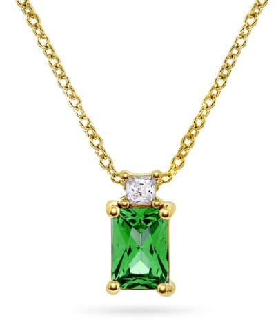 Smykke i sølv med zirkonia, grønn