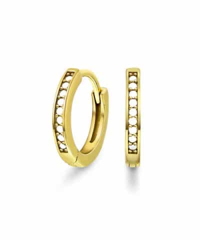 Øreringer i sølv med blank zirkonia