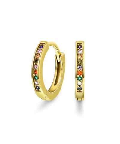 Øreringer i sølv med multi zirkonia