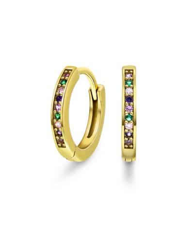 Øreringer i sølv med multi zirkonia