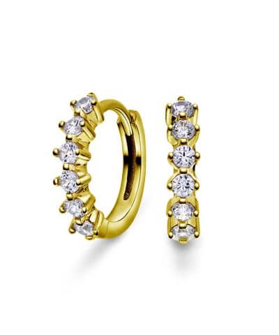 Øreringer i sølv med blank zirkonia