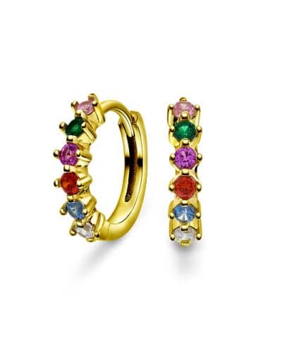 Øreringer i sølv med multi zirkonia