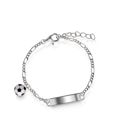 Armbånd i sølv med fotball