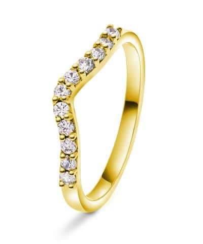 Ring i gult gull med diamant 0,22 ct WSI