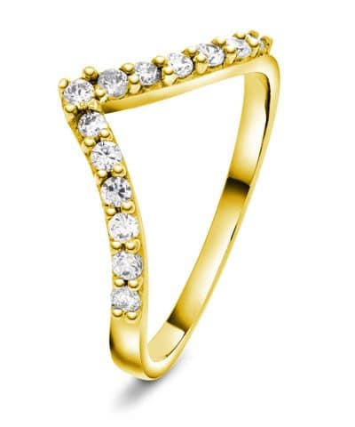 Ring i gult gull med diamant 0,26 ct WSI