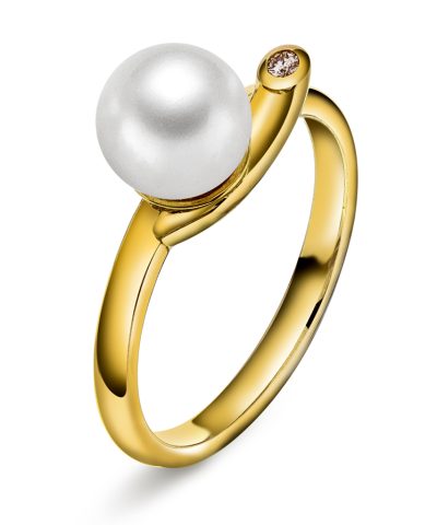 Ring i gull med diamant 0,02 ct WSI