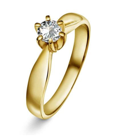 Superstar ring i gult gull med diamant 0,30 ct TWSI