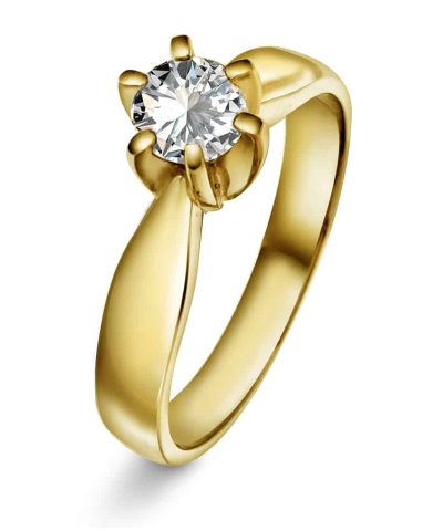 Superstar ring i gult gull med diamant 0,50 ct TWSI