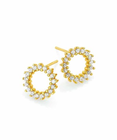 Gulldia Signatur Linn Forgylte ørepynt i sølv med zirkonia