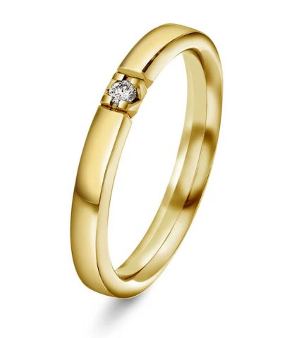 Beta alliansering i gult gull med diamant 0,03 ct TWSI
