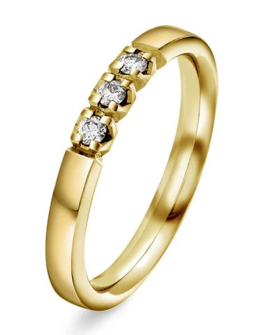 Beta alliansering i gult gull med diamant 0,09 ct TWSI