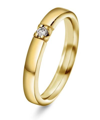 Beta alliansering i gult gull med diamant 0,05 ct TWSI