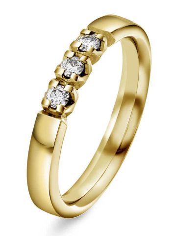 Beta alliansering i gult gull med diamant 0,15 ct TWSI