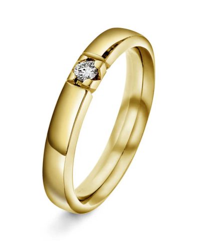 Beta alliansering i gult gull med diamant 0,07 ct TWSI