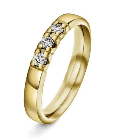 Beta alliansering i gult gull med diamant 0,21 ct TWSI
