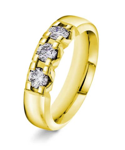 Alliansering i gult gull med diamant 0,60 ct WP