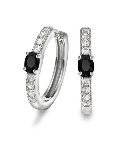 Gulldia Signatur Øreringer i sølv med sort zirkonia