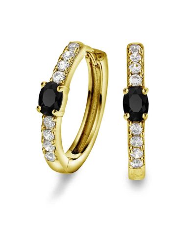 Gulldia Signatur Øreringer i sølv med sort zirkonia