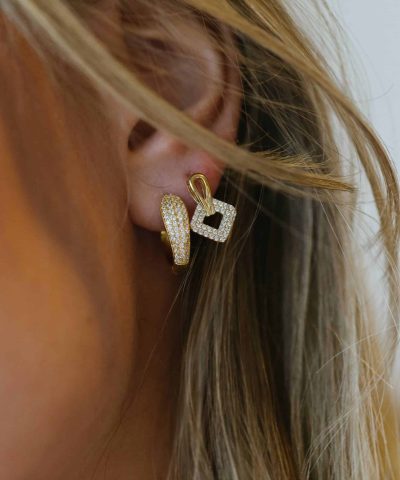 Alternative view of Gulldia Signatur Øreringer i sølv med zirkonia