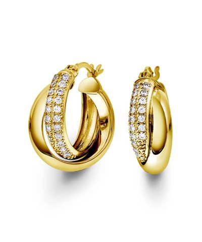 Øreringer i sølv med zirkonia