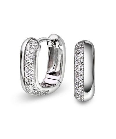 Øreringer i sølv med zirkonia