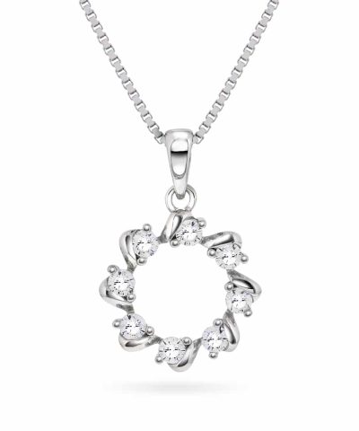 Smykke i sølv med zirkonia