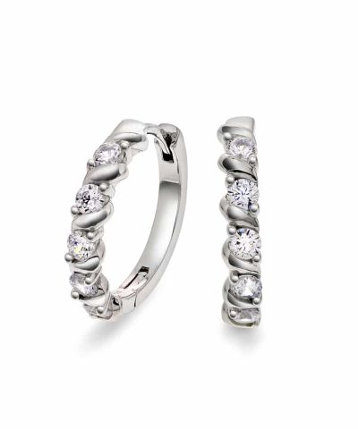 Øreringer i sølv med zirkonia