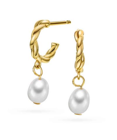 Oda øredobber i sølv med ferskvannsperle