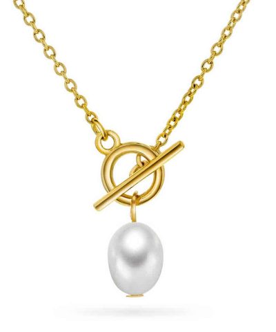 Rikke smykke i sølv med ferskvannsperle