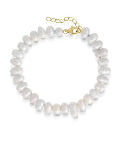 Lykke armbånd i sølv, ferskvannsperle