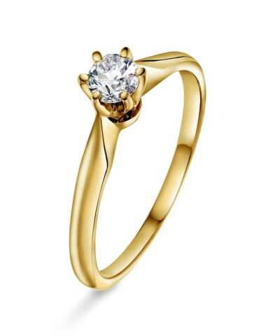 Polaris ring in yellow gold with diamond 0.25 ct TWSI