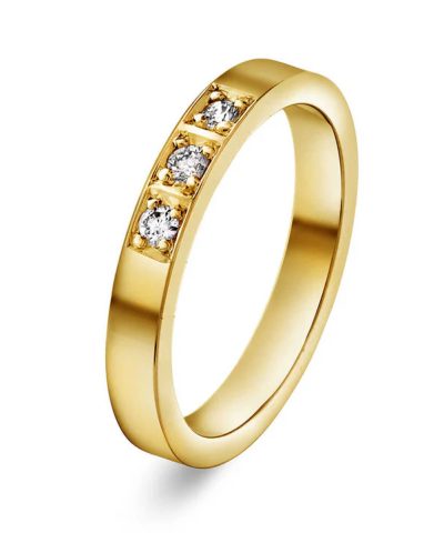 Delta alliansering i gult gull med diamant 0,09 ct TWSI