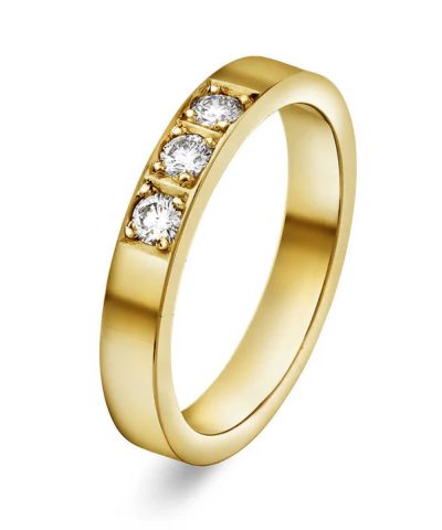Delta alliansering i gult gull med diamant 0,15 ct TWSI
