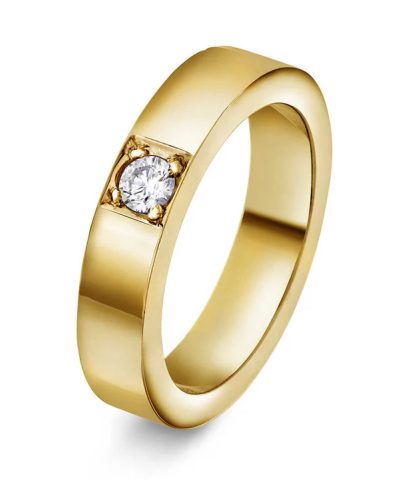 Delta alliansering i gult gull med diamant 0,15 ct TWSI