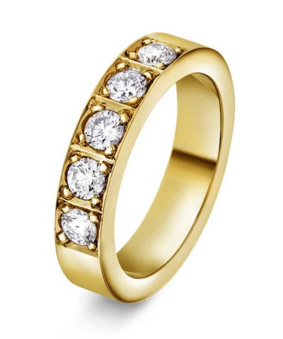 Delta alliansering i gult gull med diamant 0,75 ct TWSI