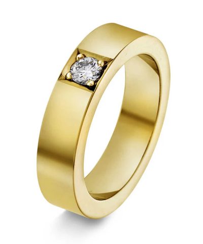 Delta alliansering i gult gull med diamant 0,20 ct TWSI