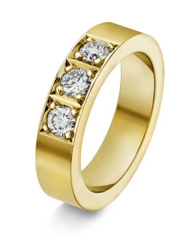 Delta alliansering i gult gull med diamant 0,60 ct TWSI
