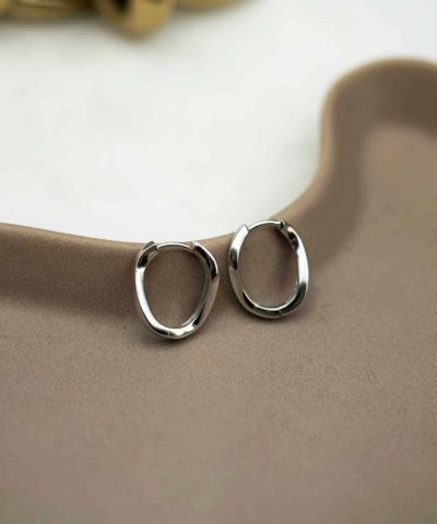 Alternative view of Palma øreringer i sølv, 16 mm