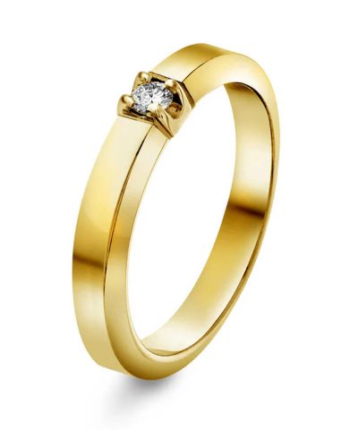 Sigma, gult gull, gultgull, diamant ring, diamantring, allianse, en sten, 1 sten