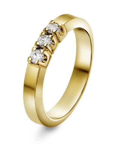 Sigma alliansering i gult gull med diamant 0,21 ct TWSI
